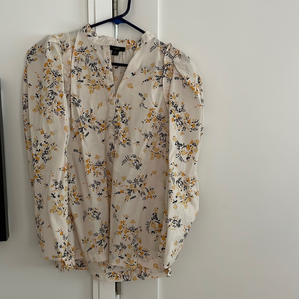 J crew floral blouse